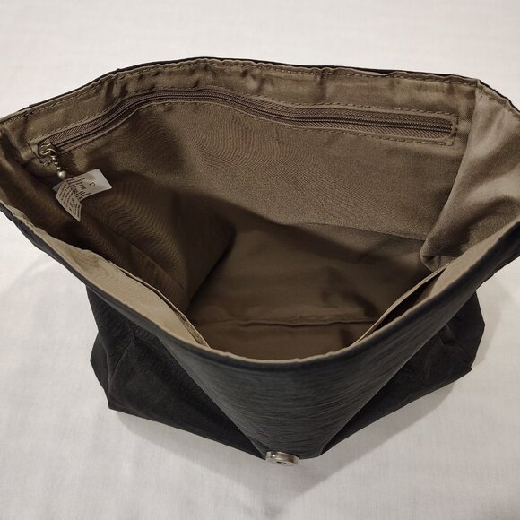 BAGGALLINI Studded Shoulder Tote Handbag Black Nylon Purse Light Weight Pockets - Picture 9 of 16